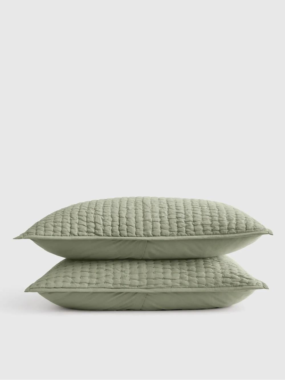 Quince Sham Set Linen & Cotton Stitch King in Willowleaf